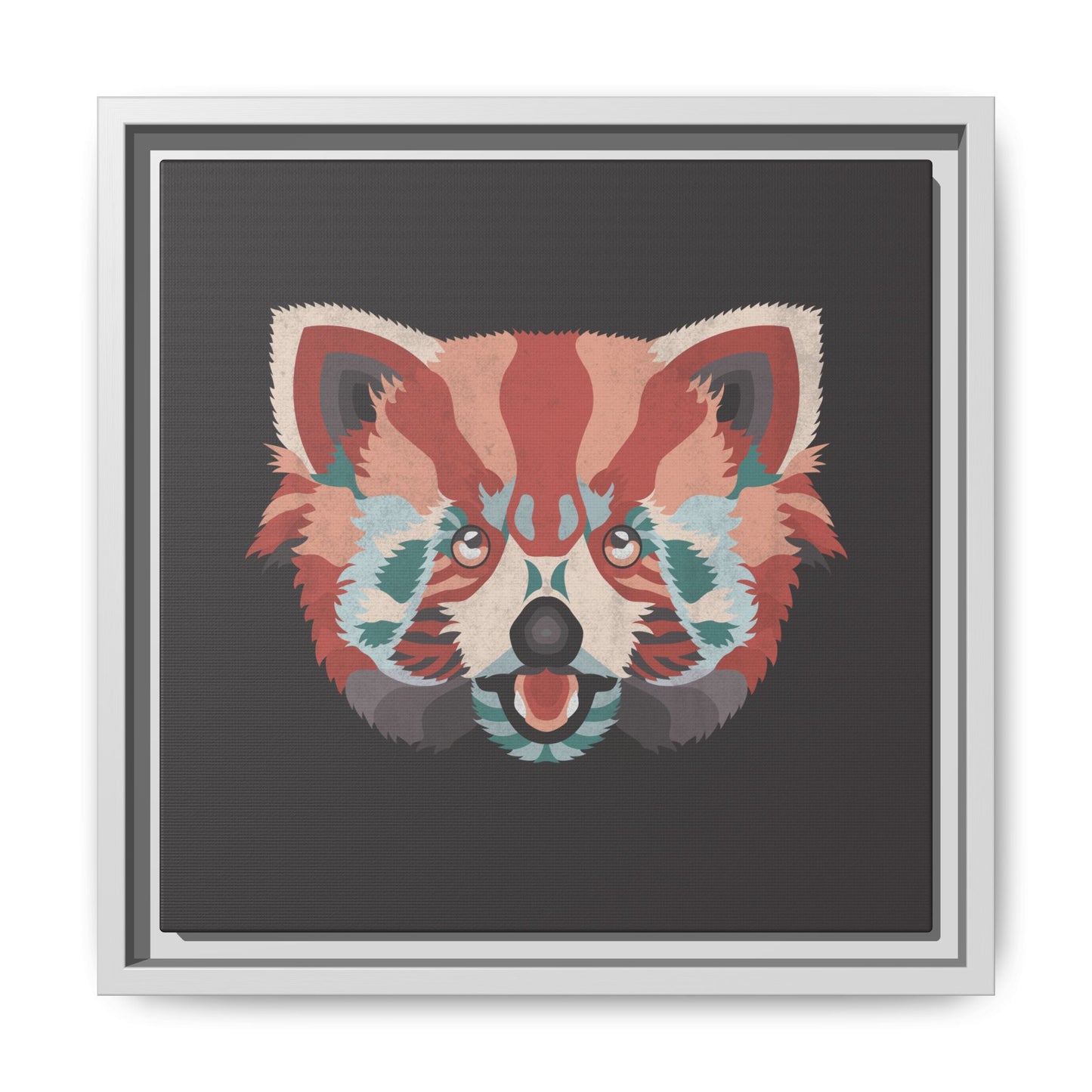 Colorful Red Panda Framed Canvas Art