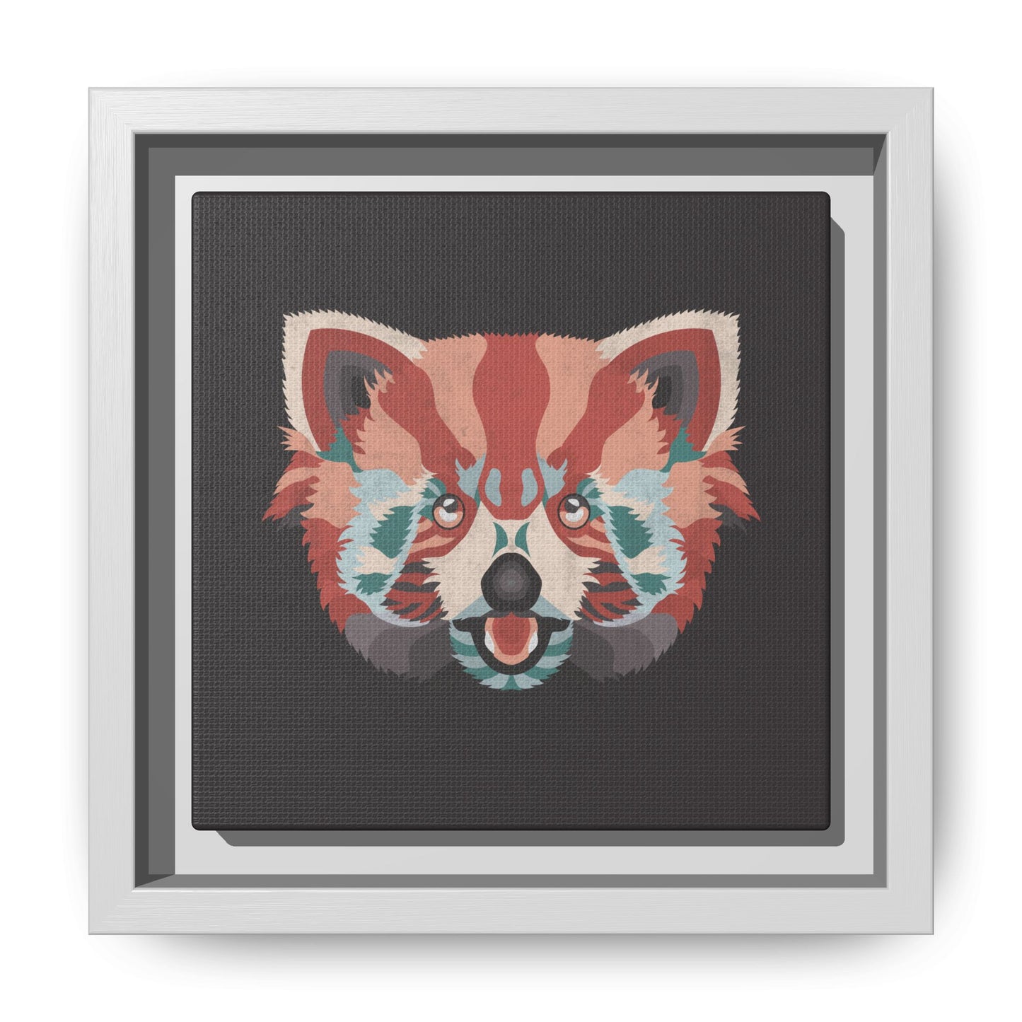 Colorful Red Panda Framed Canvas Art