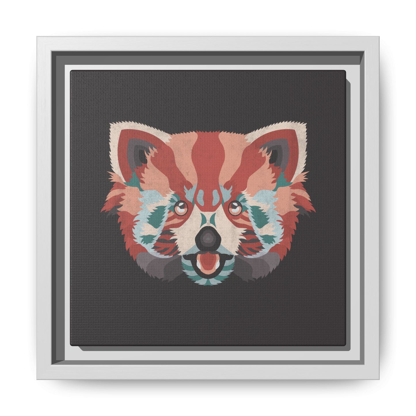 Colorful Red Panda Framed Canvas Art