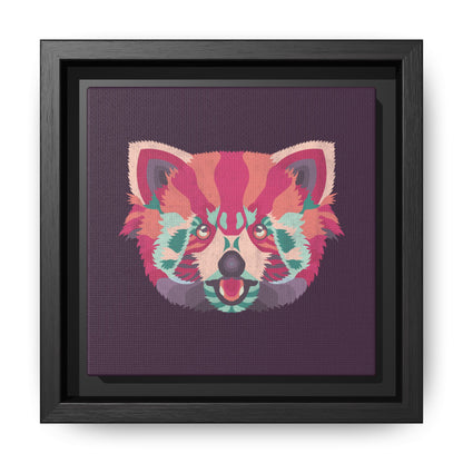 Colorful Pink Panda Framed Canvas Art