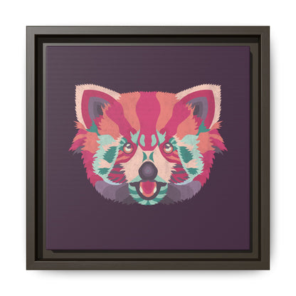 Colorful Pink Panda Framed Canvas Art