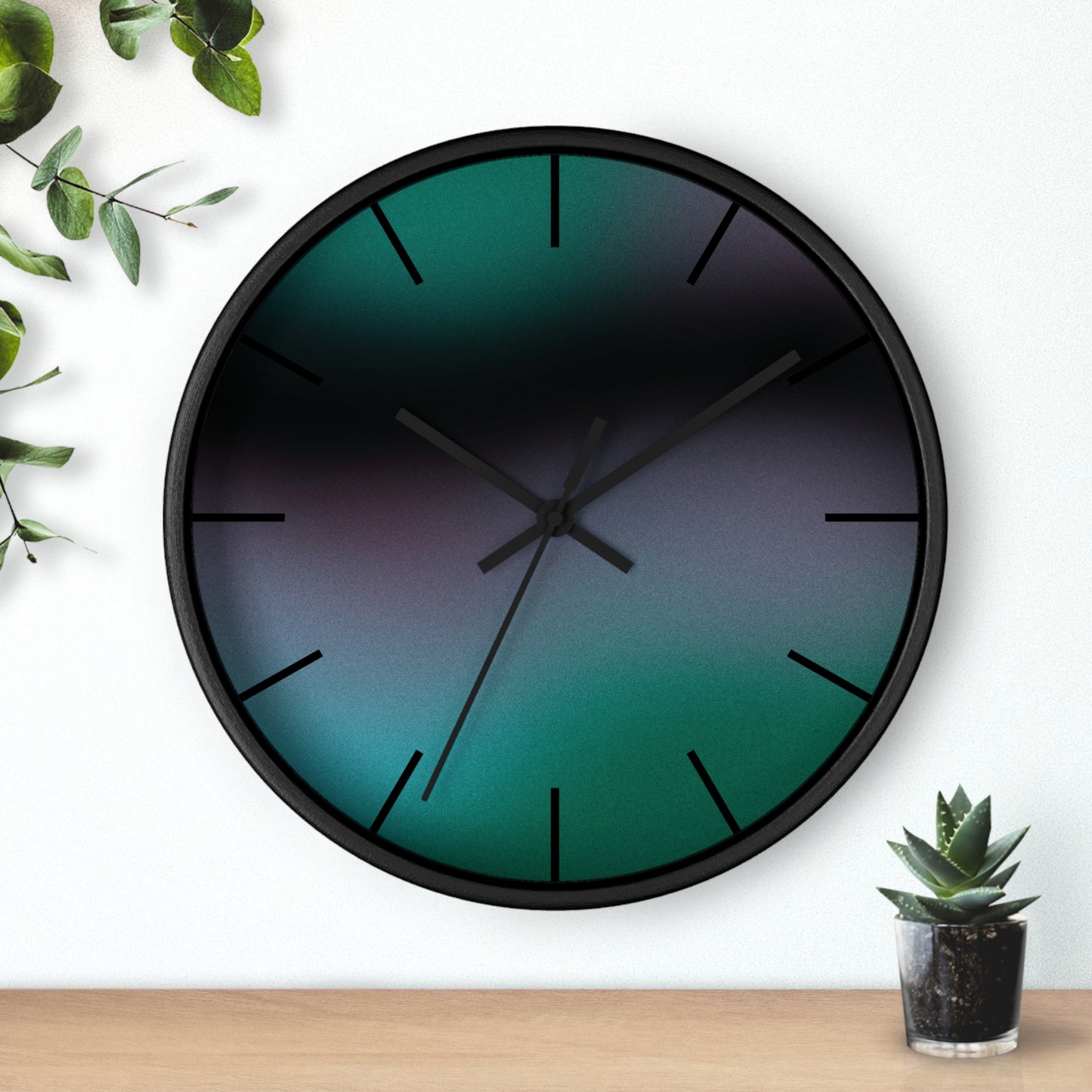 Teal Wave Wall Clock