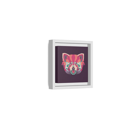 Colorful Pink Panda Framed Canvas Art