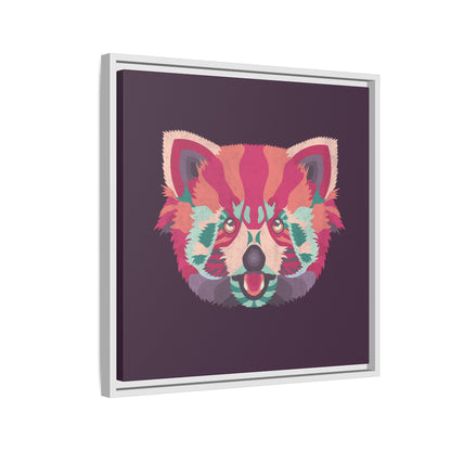 Colorful Pink Panda Framed Canvas Art