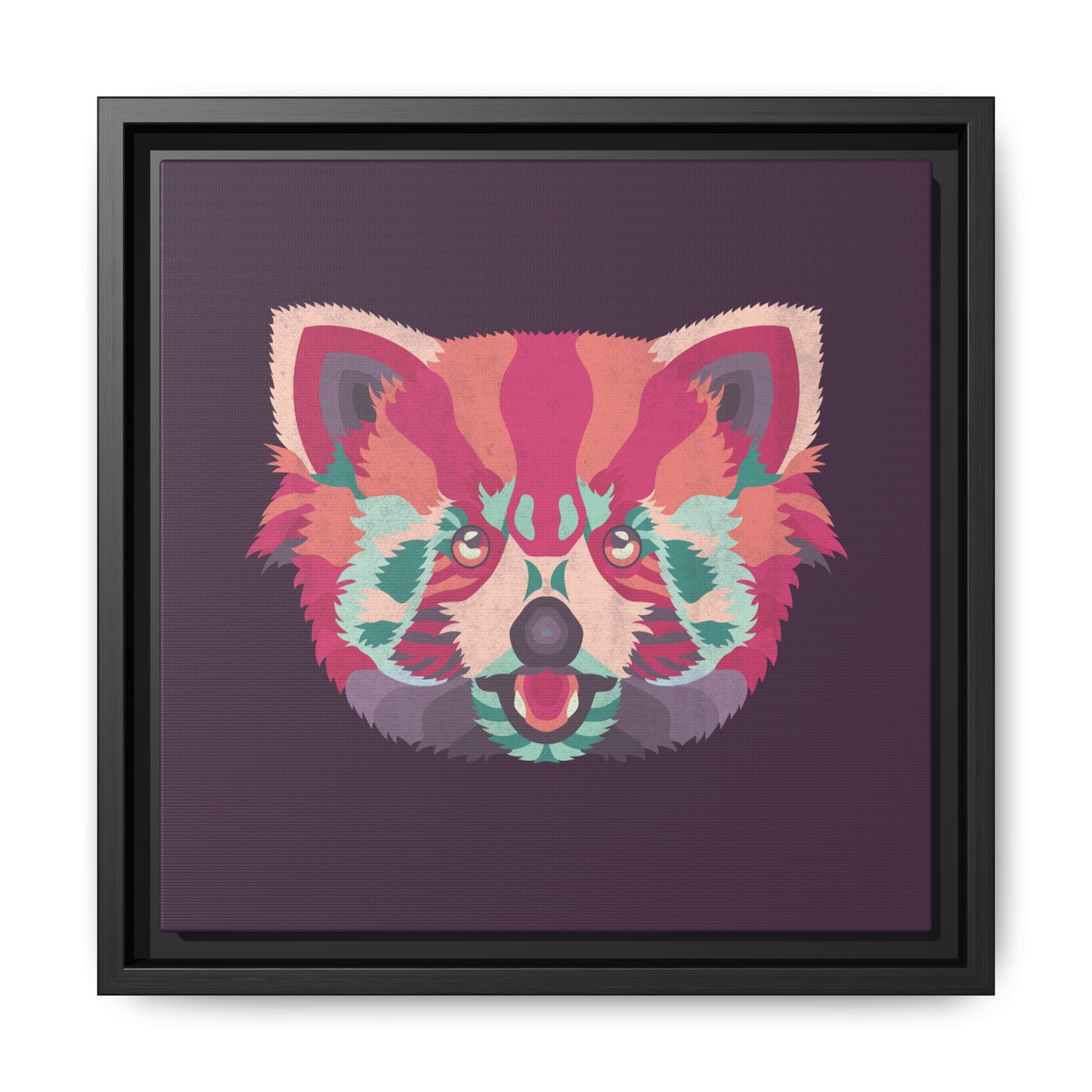 Colorful Pink Panda Framed Canvas Art