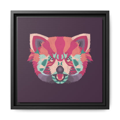 Colorful Pink Panda Framed Canvas Art