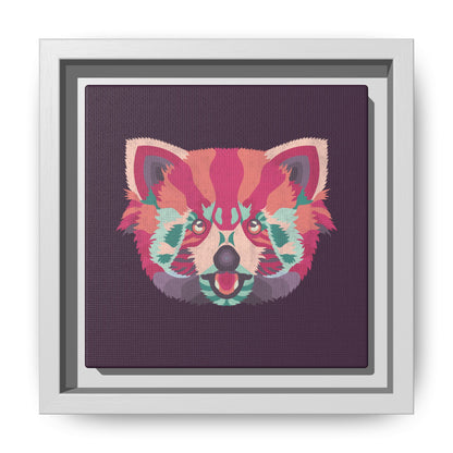 Colorful Pink Panda Framed Canvas Art