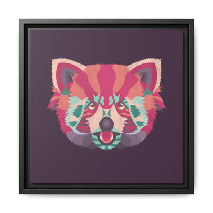 Colorful Pink Panda Framed Canvas Art