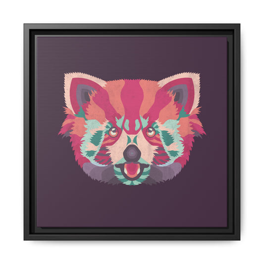 Colorful Pink Panda Framed Canvas Art