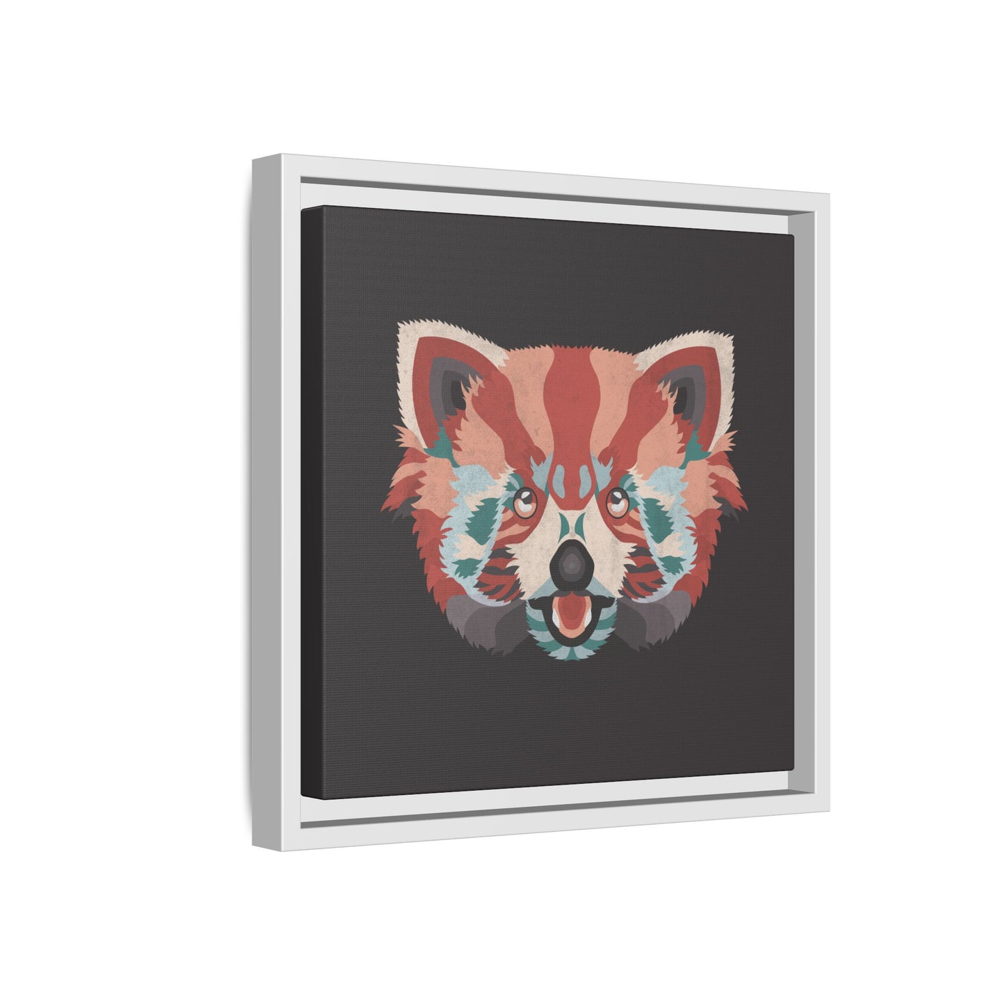 Colorful Red Panda Framed Canvas Art