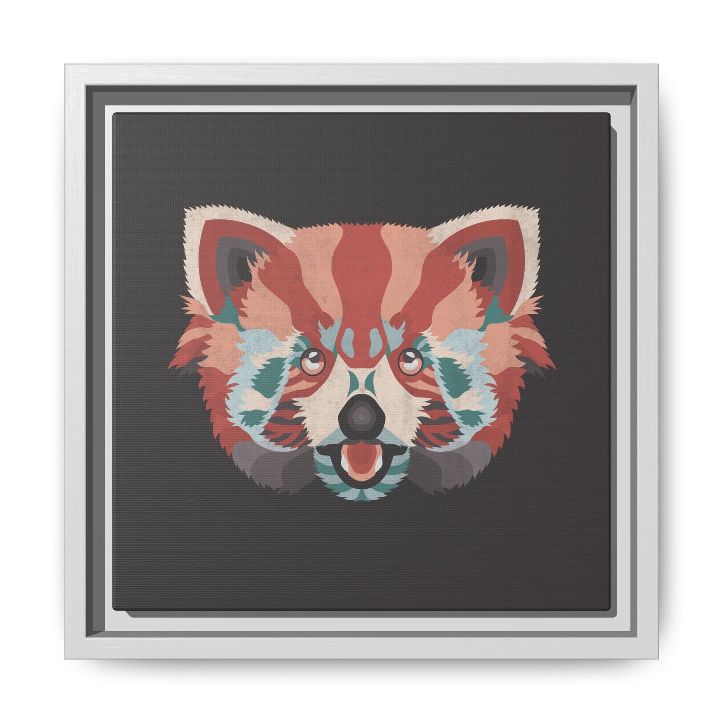 Colorful Red Panda Framed Canvas Art