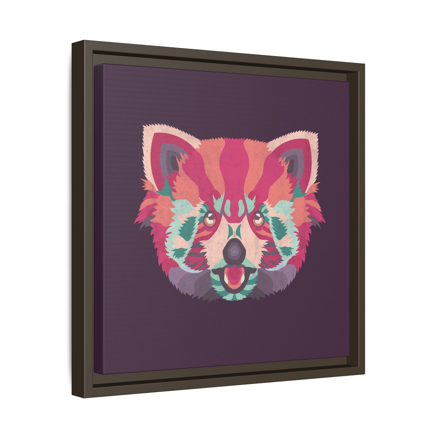 Colorful Pink Panda Framed Canvas Art