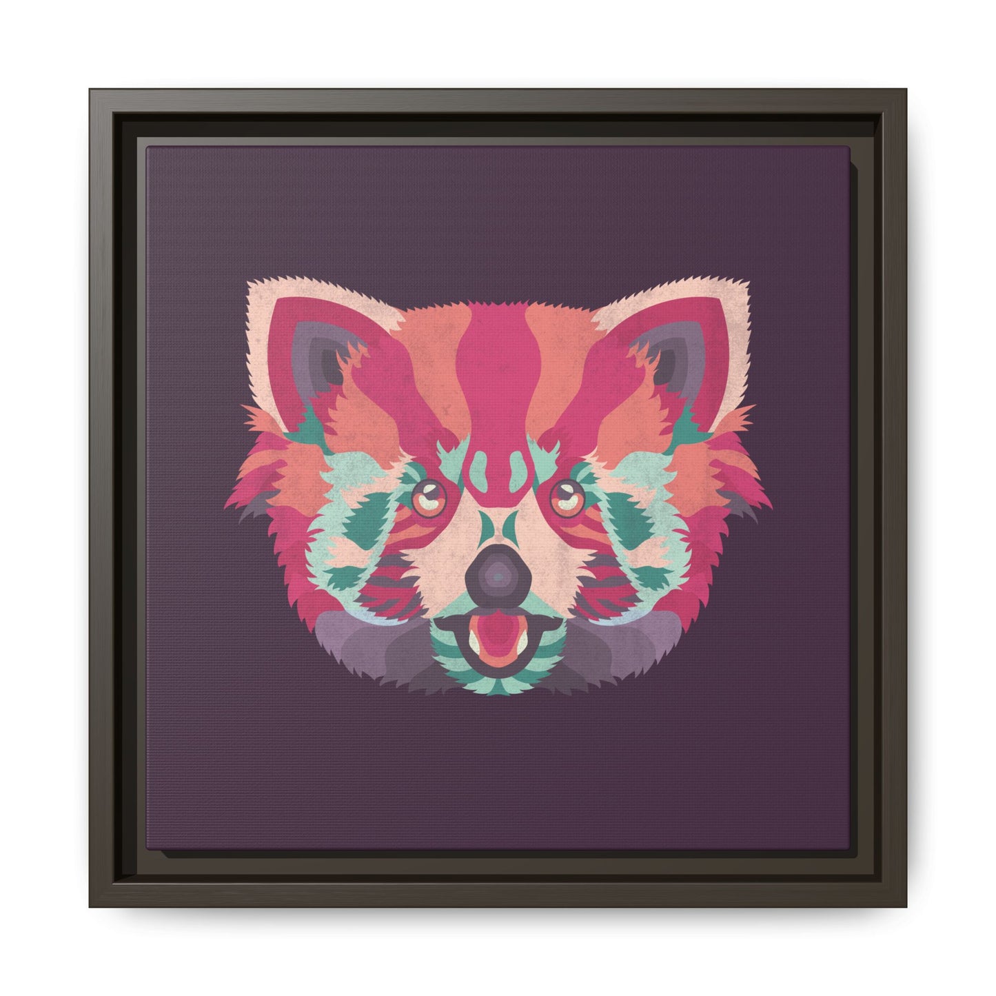 Colorful Pink Panda Framed Canvas Art