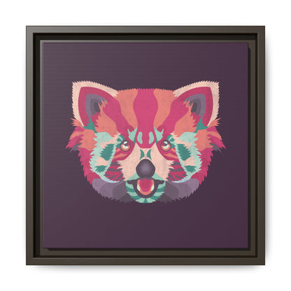 Colorful Pink Panda Framed Canvas Art