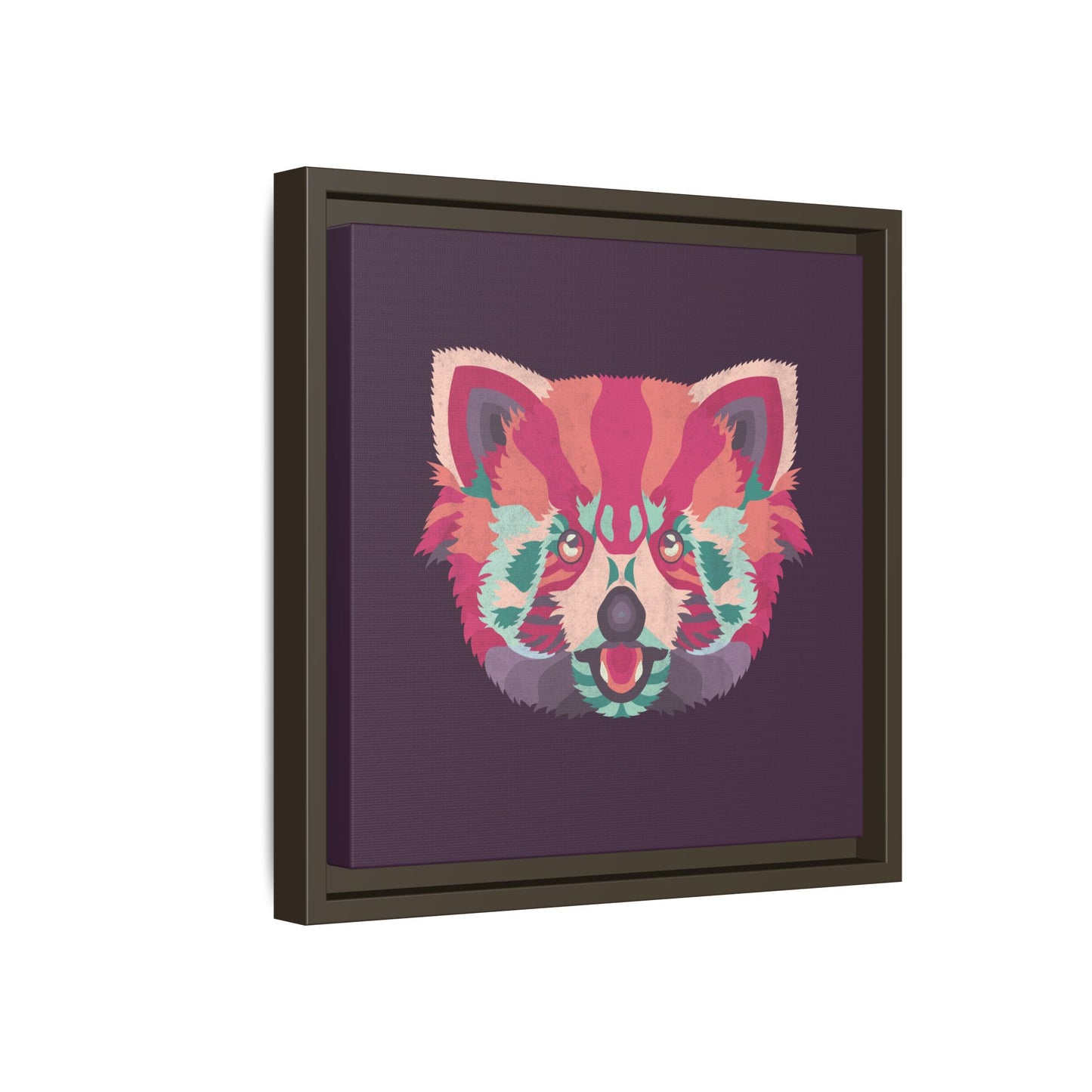 Colorful Pink Panda Framed Canvas Art