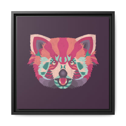 Colorful Pink Panda Framed Canvas Art