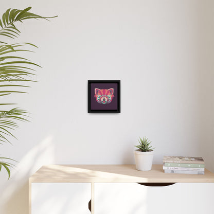 Colorful Pink Panda Framed Canvas Art