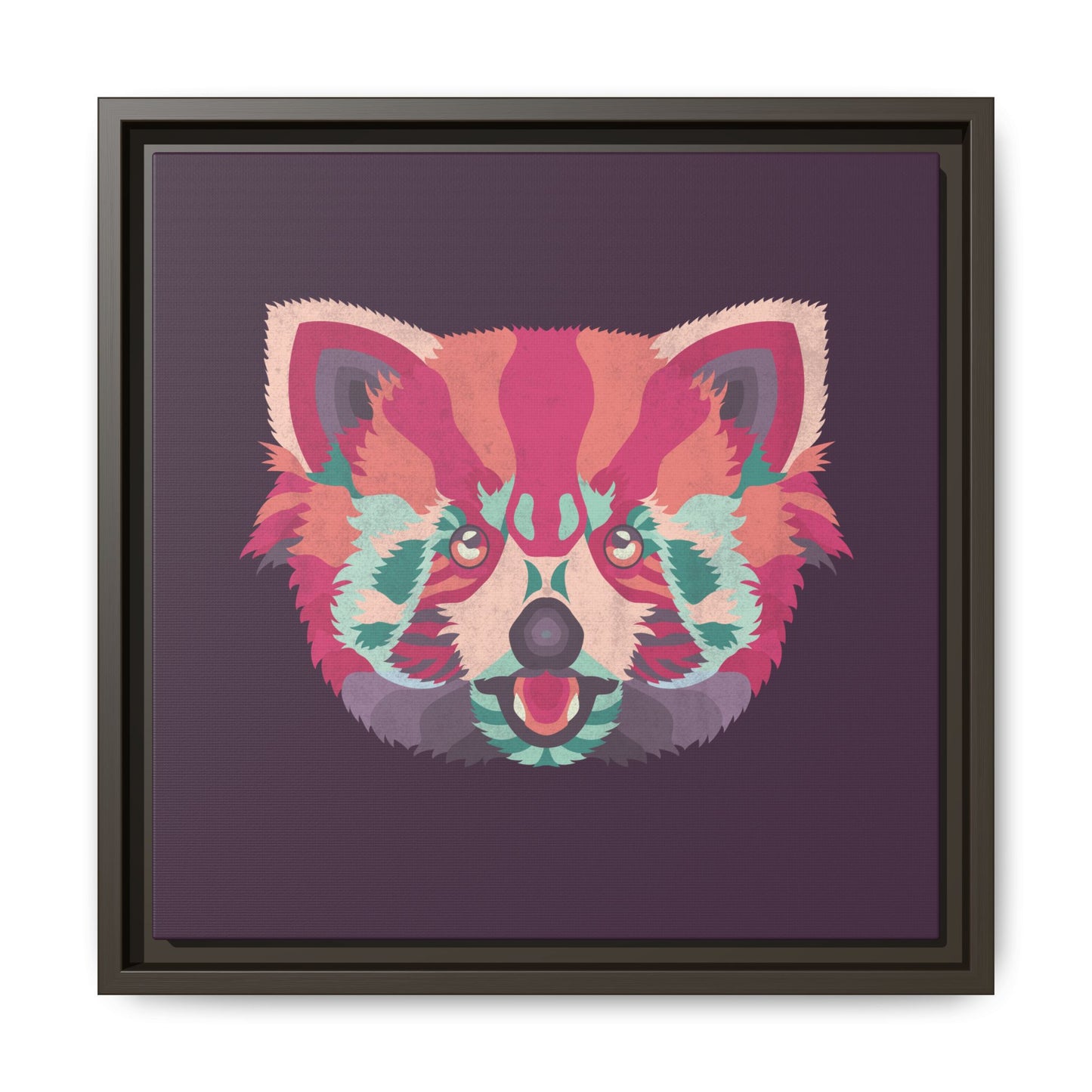 Colorful Pink Panda Framed Canvas Art