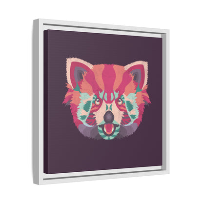 Colorful Pink Panda Framed Canvas Art