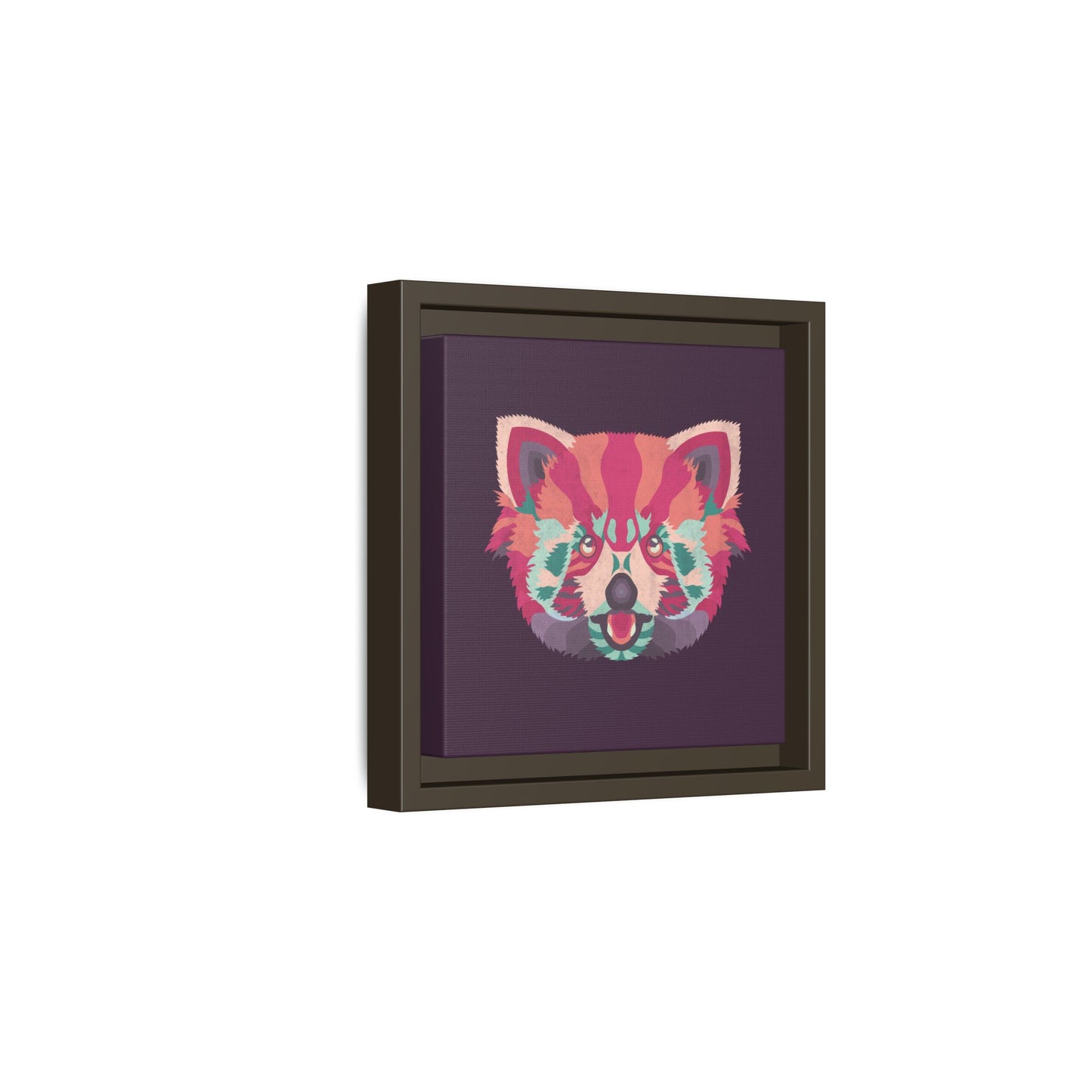 Colorful Pink Panda Framed Canvas Art