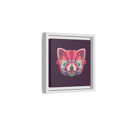 Colorful Pink Panda Framed Canvas Art