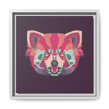 Colorful Pink Panda Framed Canvas Art