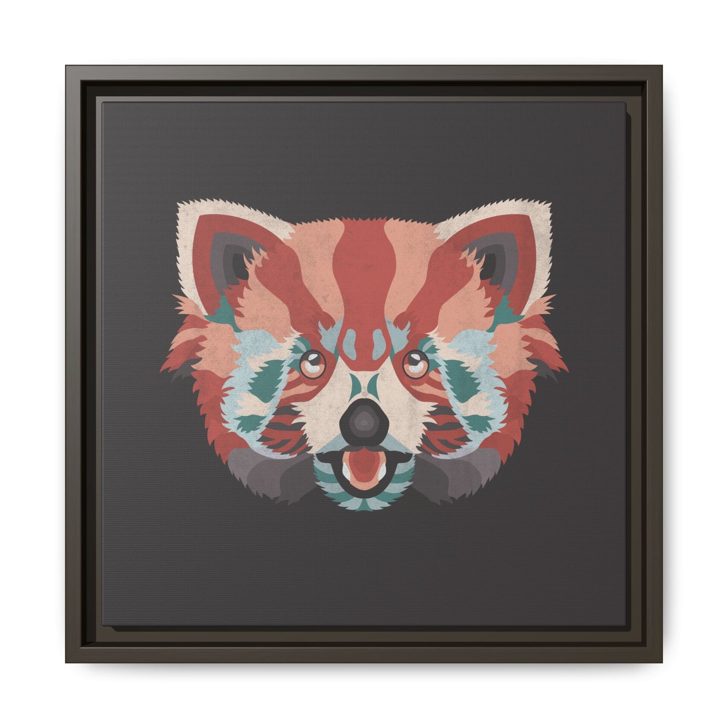 Colorful Red Panda Framed Canvas Art