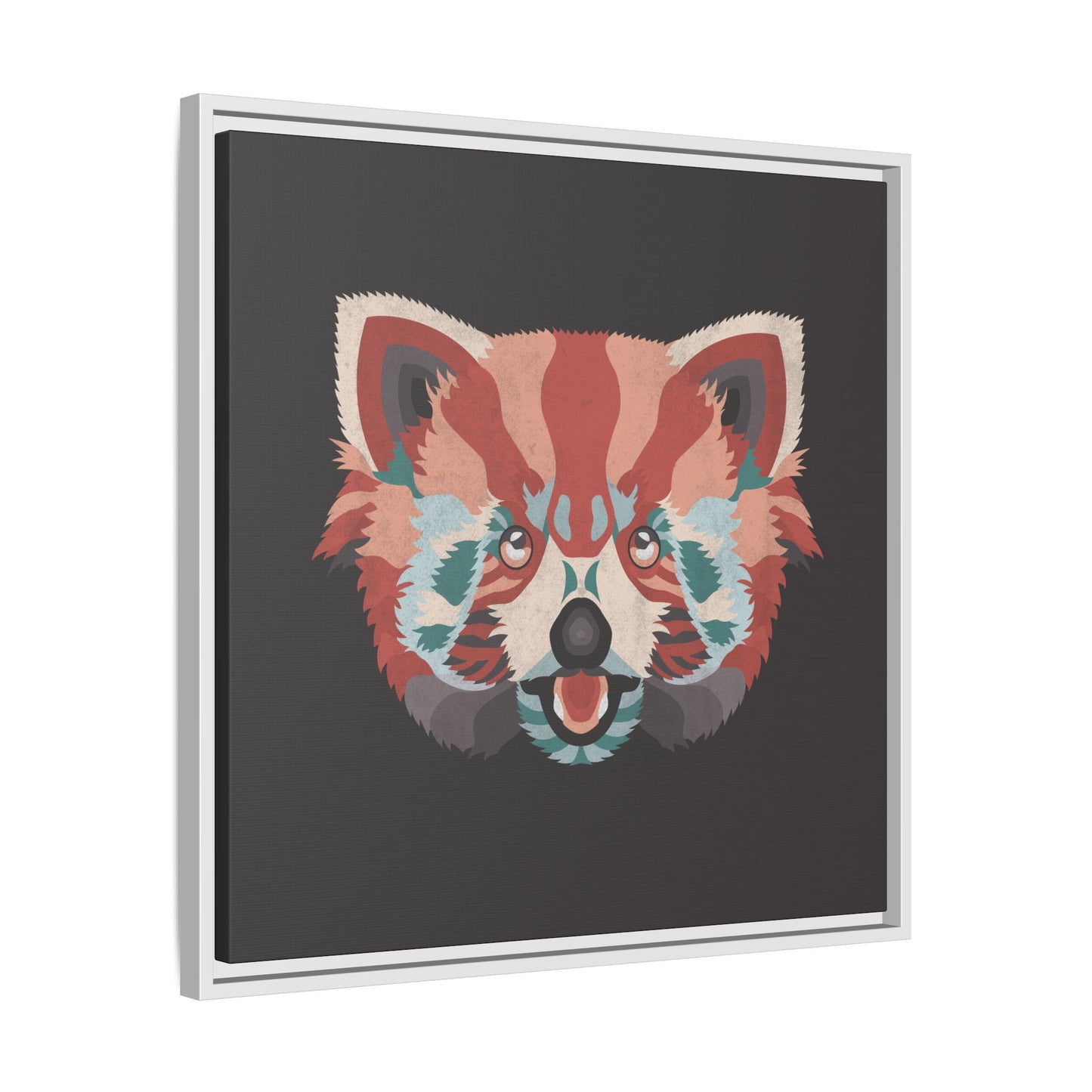 Colorful Red Panda Framed Canvas Art