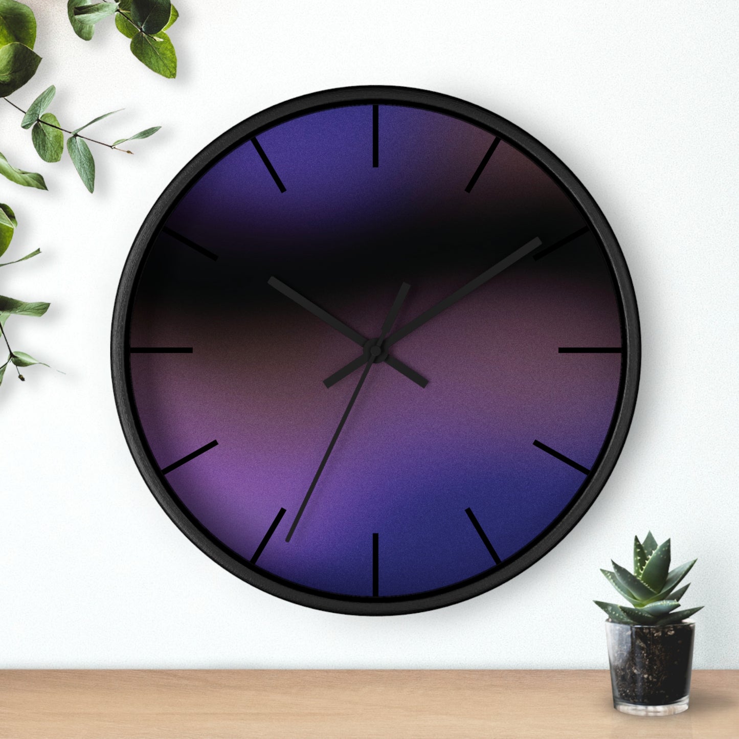 Purple Wave Wall Clock