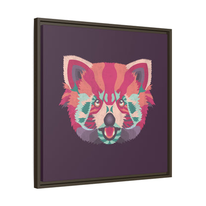 Colorful Pink Panda Framed Canvas Art