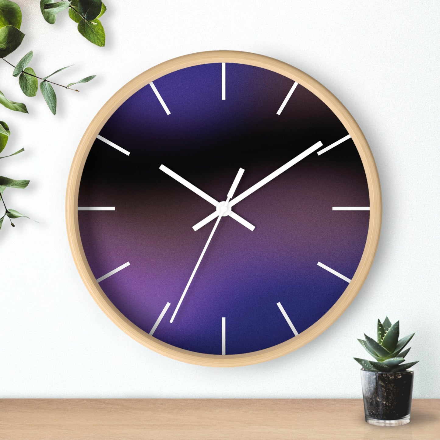 Purple Wave Wall Clock