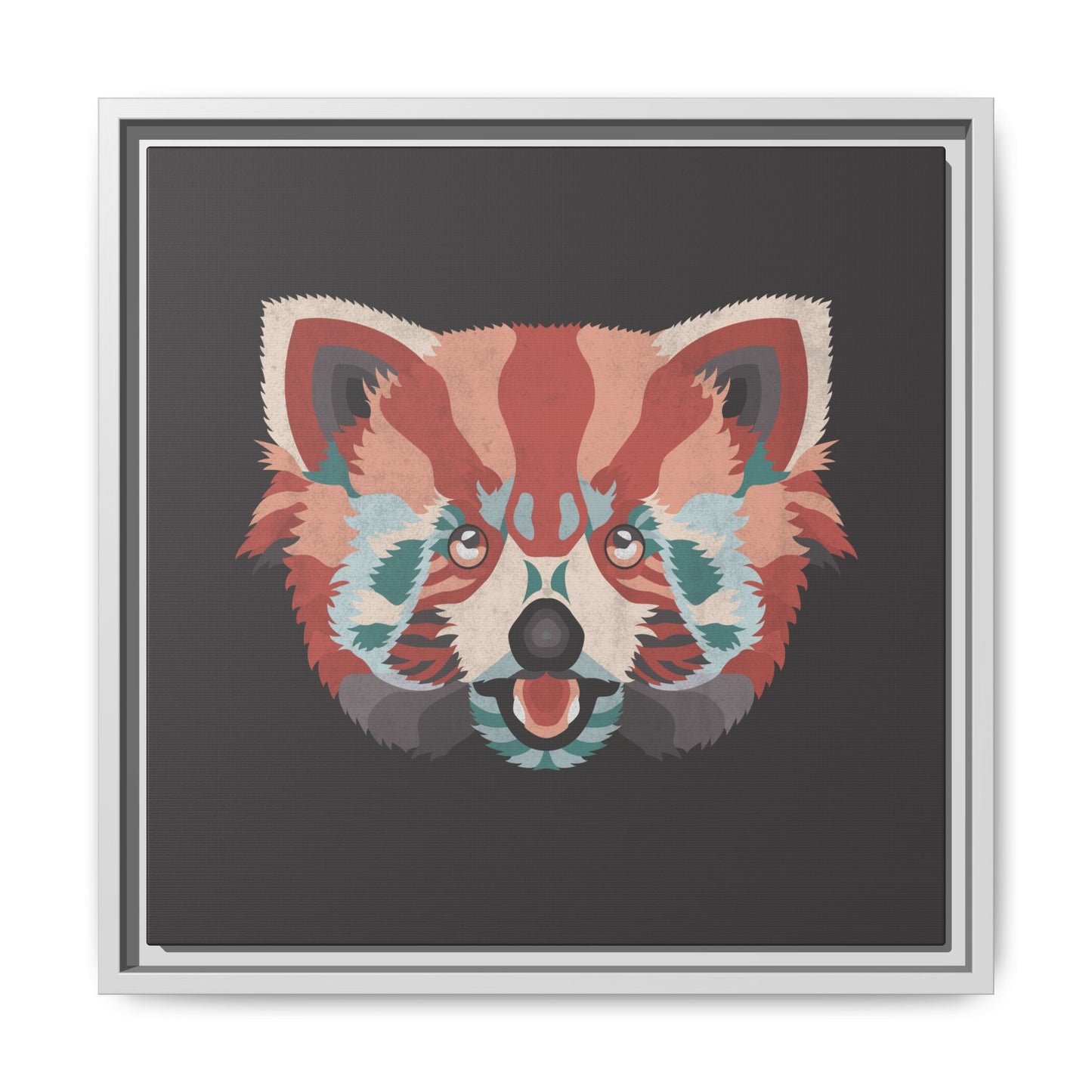 Colorful Red Panda Framed Canvas Art