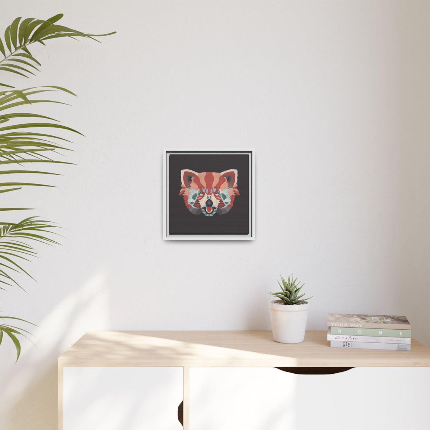 Colorful Red Panda Framed Canvas Art