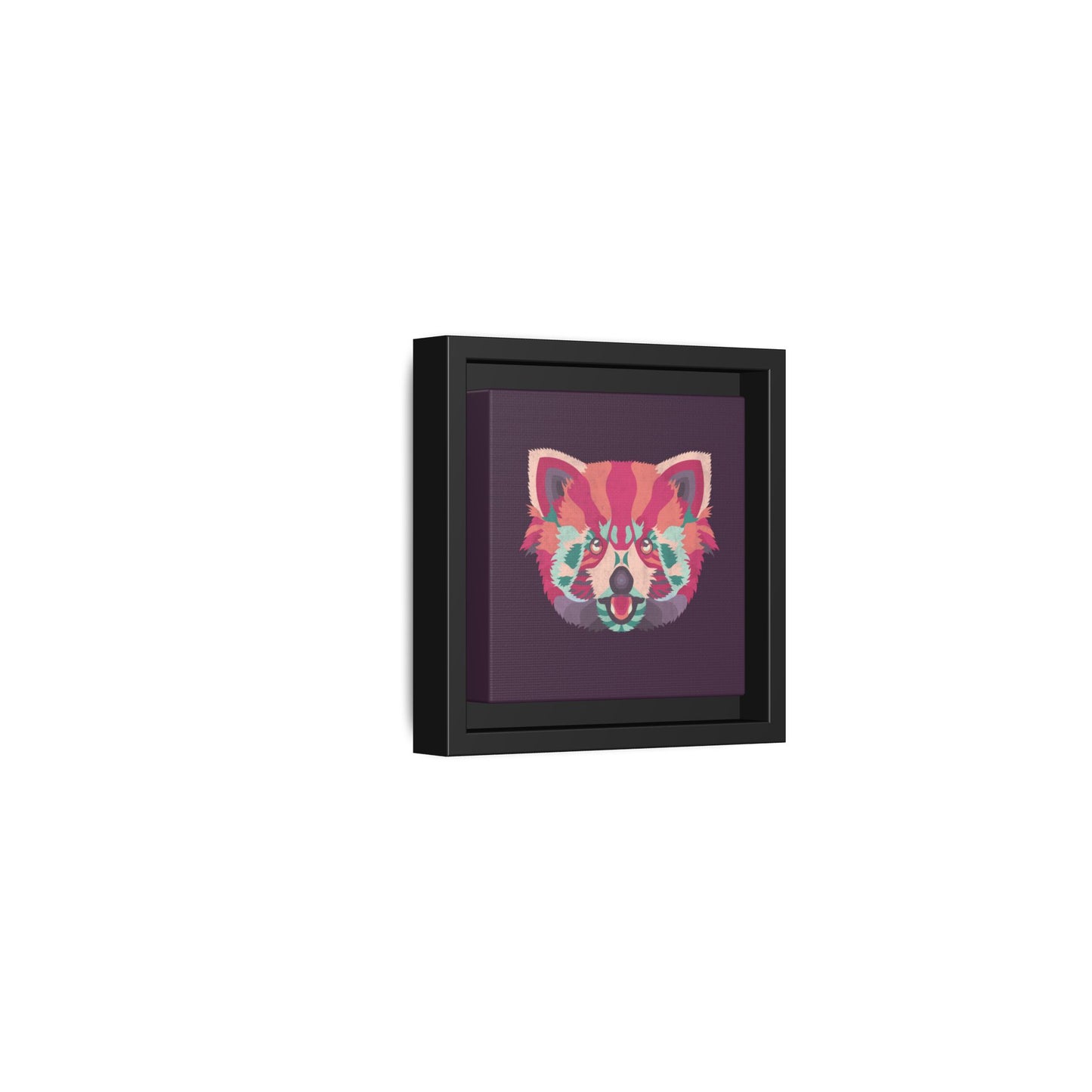 Colorful Pink Panda Framed Canvas Art