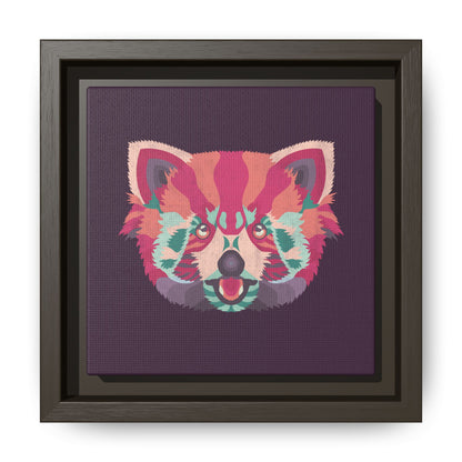 Colorful Pink Panda Framed Canvas Art