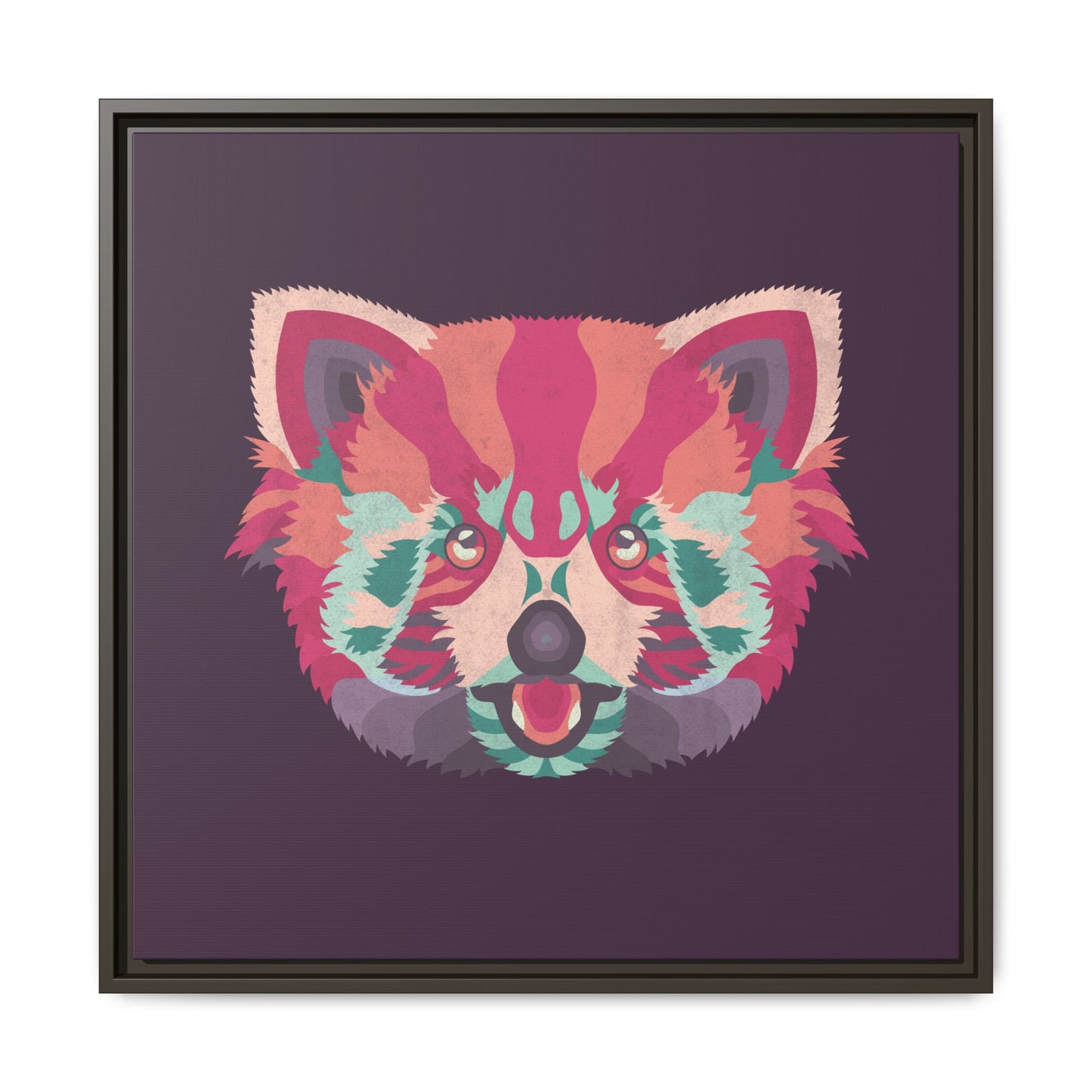 Colorful Pink Panda Framed Canvas Art