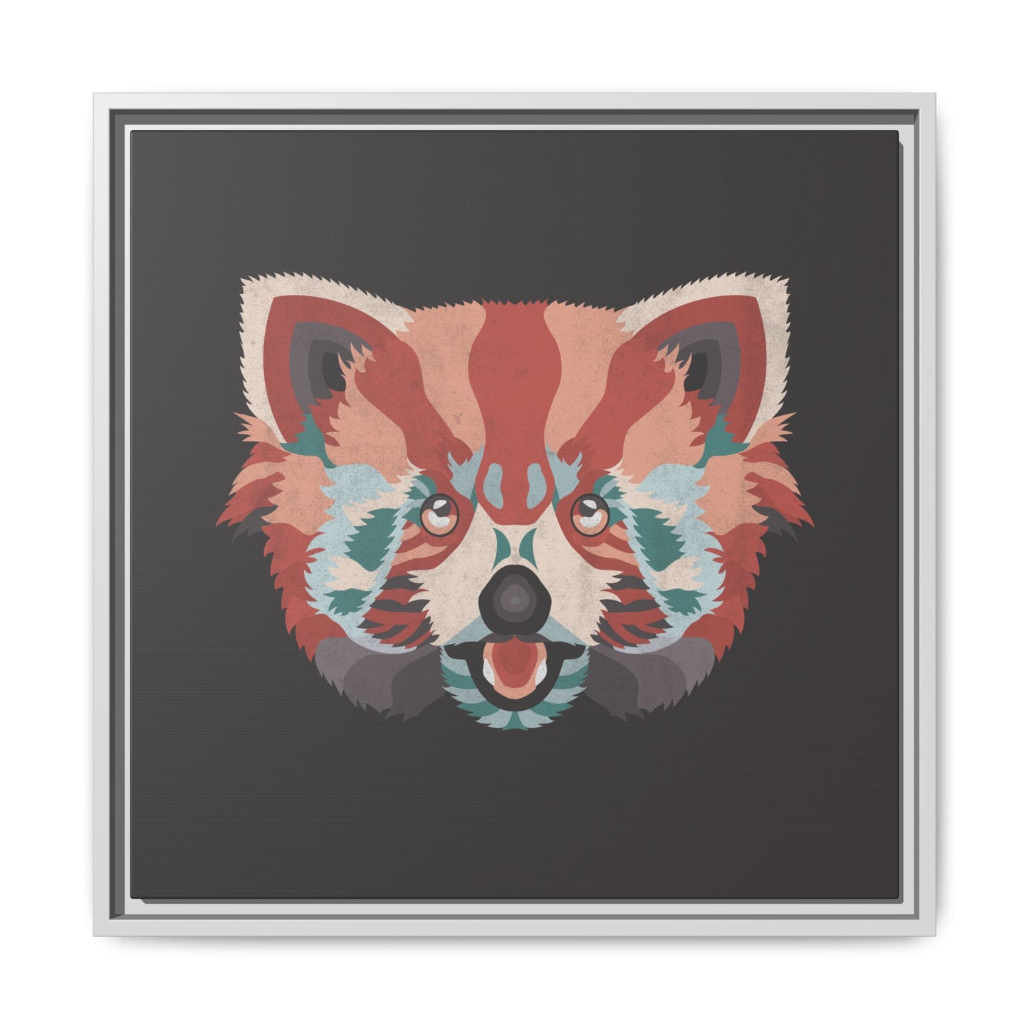 Colorful Red Panda Framed Canvas Art