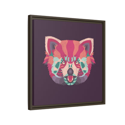 Colorful Pink Panda Framed Canvas Art