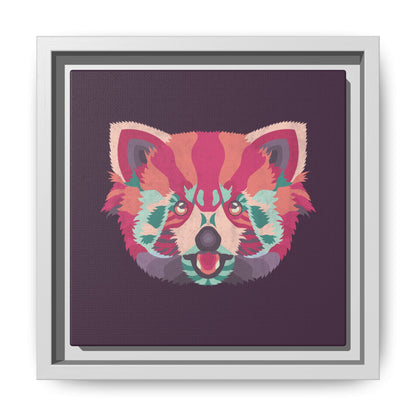 Colorful Pink Panda Framed Canvas Art