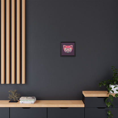 Colorful Pink Panda Framed Canvas Art