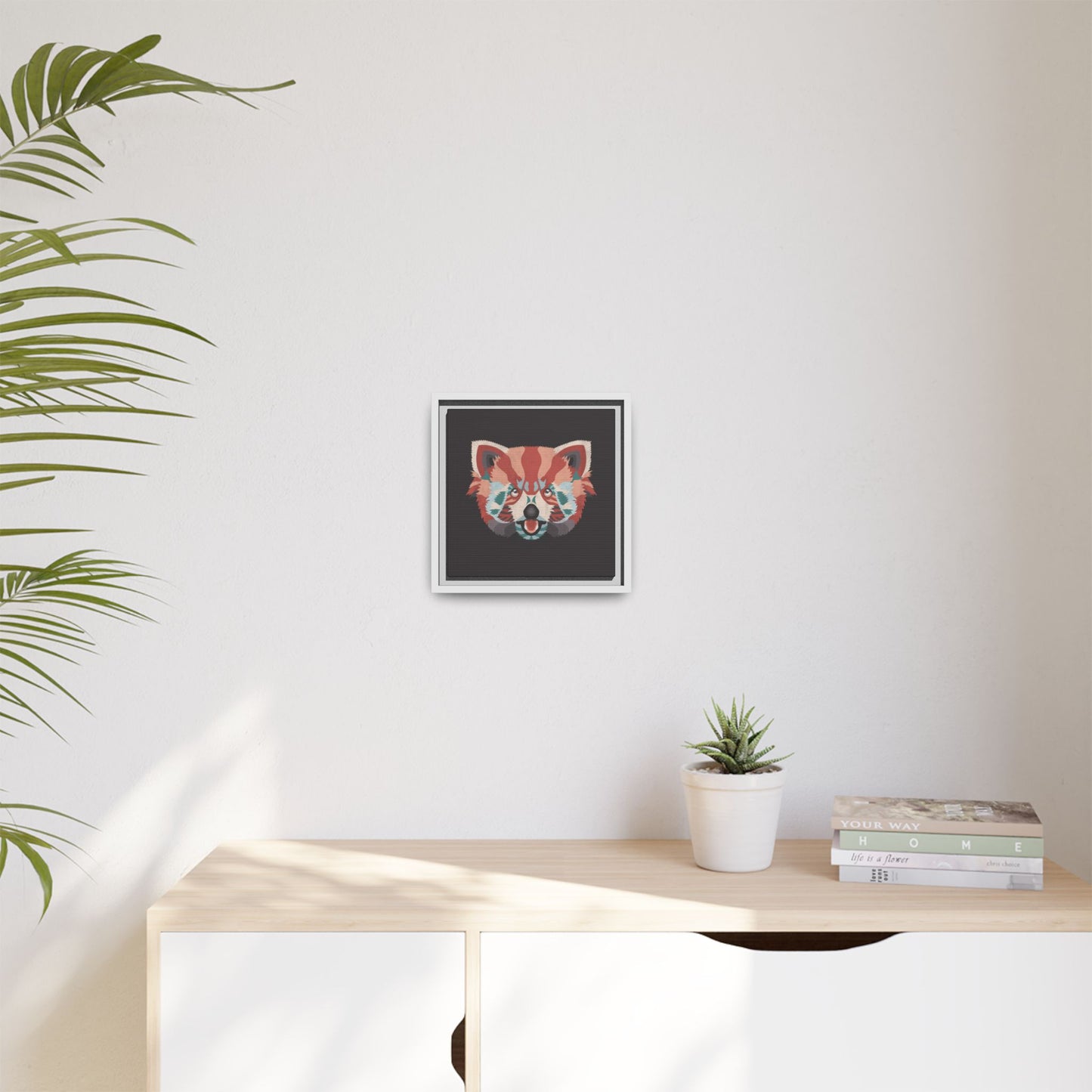 Colorful Red Panda Framed Canvas Art